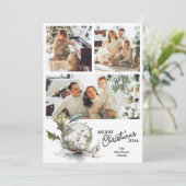 Moderne Wasserfarbe Frohe Weihnachten Multiple Fot (Stehend Vorderseite)