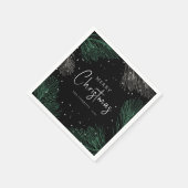 Moderne Wasserfarbe Frohe Weihnachten Serviette (Ecke)