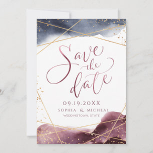 Moderne Wasserfarbe-Geometrie-Kalligrafie in der D Save The Date