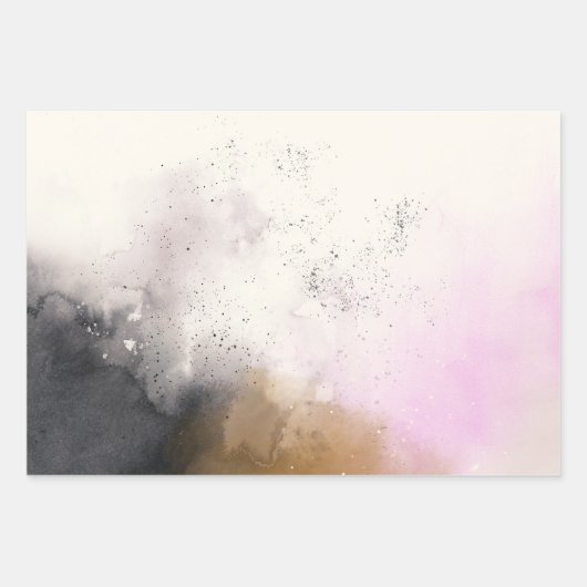 Moderne Wasserfarbe Geschenkpapier Set (Vorderseite 3)