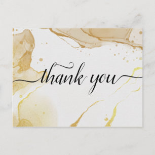 Moderne Wasserfarbe Gold Danke Postkarte