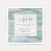 Moderne Wasserfarbe Gold duster Blauer Spaß Fakt H Serviette (Vorderseite)