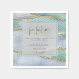 Moderne Wasserfarbe Gold duster Blauer Spaß Fakt H Serviette