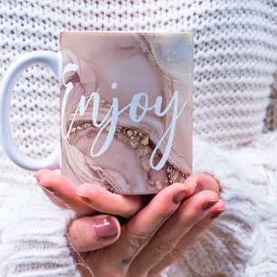 Moderne Wasserfarbe Golden Dusting Genießen Sie Ni Kaffeetasse