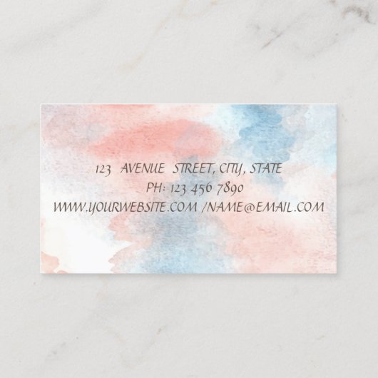 Moderne Wasserfarbe, Goldrausch Stroke Geometrie Visitenkarte (Rückseite)