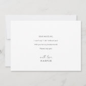 Moderne Wasserfarbe | Green Bridesmaid Vorschlagsk Einladung (Rückseite)