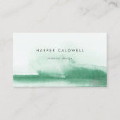 Moderne Wasserfarbe | Green Business Card Visitenkarte (Vorderseite)