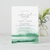 Moderne Wasserfarbe | Green Probe Dinner Einladung (Stehend Vorderseite)