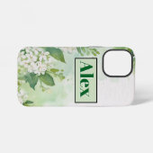 Moderne Wasserfarbe Grüne Blumen & personalisieren iPhone Hülle (Rückseite (Horizontal))