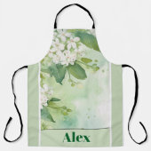 Moderne Wasserfarbe Grüne Blumen & personalisieren Schürze (Vorderseite)