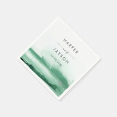 Moderne Wasserfarbe | Grüne Hochzeit Napkins Serviette (Ecke)