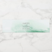 Moderne Wasserfarbe | Grüne Hochzeit Wasserflaschenetikett (Einzelnes Label)