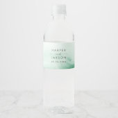 Moderne Wasserfarbe | Grüne Hochzeit Wasserflaschenetikett (Vorderseite)