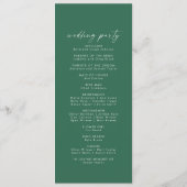 Moderne Wasserfarbe | Grüne Hochzeiten Programm (Rückseite)
