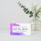 Moderne Wasserfarbe Handgefertigte Sockelkerze Visitenkarte (Stehend Vorderseite)