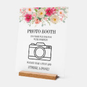 Moderne Wasserfarbe Hellrosa Florale Fotokabine Acrylschild (Winkel)