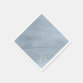 Moderne Wasserfarbe Hochzeit Dusty Blue ID816 Serviette (Ecke)