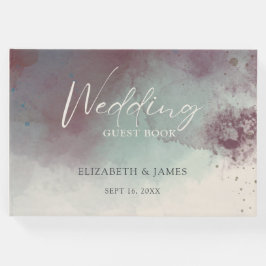 Moderne Wasserfarbe Jewel Tones Boho Wedding Gästebuch