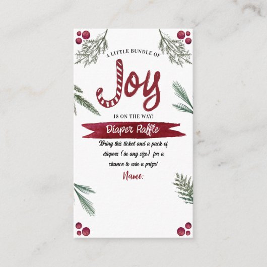 Moderne Wasserfarbe "Joy" Candy Cane Baby Dusche Begleitkarte (Vorderseite)