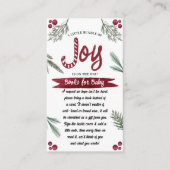 Moderne Wasserfarbe "Joy" Candy Cane Baby Dusche Begleitkarte (Vorderseite)