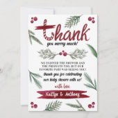 Moderne Wasserfarbe "Joy" Candy Cane Baby Dusche Dankeskarte (Vorderseite)