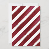 Moderne Wasserfarbe "Joy" Candy Cane Baby Dusche Einladung (Rückseite)