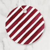Moderne Wasserfarbe "Joy" Candy Cane Baby Dusche Geschenkanhänger (Rückseite)