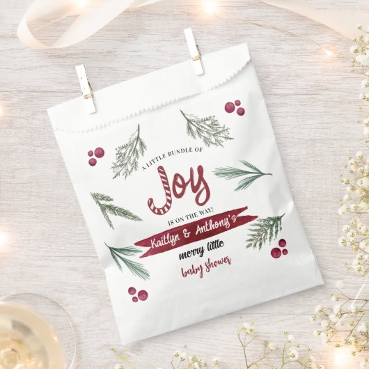 Moderne Wasserfarbe "Joy" Candy Cane Baby Dusche Geschenktütchen (Ausgeschnitten)