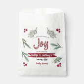 Moderne Wasserfarbe "Joy" Candy Cane Baby Dusche Geschenktütchen (Vorderseite)