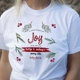 Moderne Wasserfarbe "Joy" Candy Cane Baby Dusche T-Shirt
