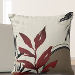 Moderne Wasserfarbe Kissen<br><div class="desc">Moderne Kissen mit abstrakter Aquarellgestaltung in Creme- und Bordeaux-Farbpalette mit schwarzen, goldenen und neutralen Akzenten. Ein stilvolles, modernes Design mit Aquarellfarben-Blätter und einer geometrischen Kreiskomposition mit einem inquisitiven Kolibri in der rechten oberen Ecke. Inspiriert von der Natur, diese moderne abstrakte Komposition baut auf Kombinationen von wiederholten Blätter und Kreisen, die...</div>