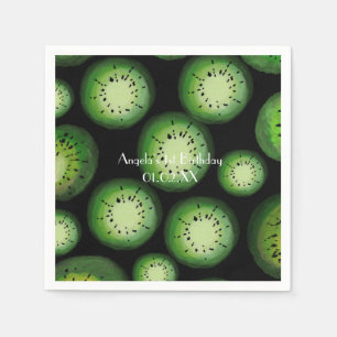 Moderne Wasserfarbe Kiwi Frucht Geburtstag Serviette