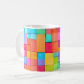 Moderne Wasserfarbe Kunst NAME Farbenfrohe, helle Kaffeetasse (Vorderseite Links)