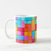 Moderne Wasserfarbe Kunst NAME Farbenfrohe, helle Kaffeetasse (Links)