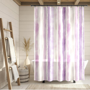 Moderne Wasserfarbe Lavendel, Flieder, Roséfarbene Duschvorhang