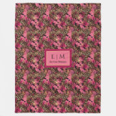 Moderne Wasserfarbe Leopardenhaut Magenta-Wurfdeck Fleecedecke (Vorderseite)