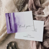 Moderne Wasserfarbe | Lila Dankeschön-Karte Dankeskarte