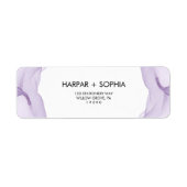 Moderne Wasserfarbe Lila Hochzeitrückgabe-Adresse (Vorne)