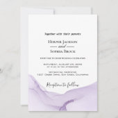 Moderne Wasserfarbe Lila Hochzeitseinladung Einladung (Vorderseite)