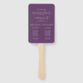 Moderne Wasserfarbe | Lila Hochzeitsprogramm Fächer (Rückseite)