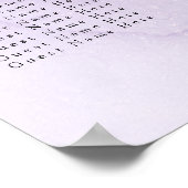 Moderne Wasserfarbe Lila Hochzeitssitze Poster (Ecke)