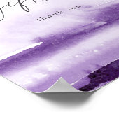 Moderne Wasserfarbe | Lila Karten und Geschenke Un Poster (Ecke)