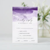 Moderne Wasserfarbe | Lila RSVP-Karte RSVP Karte (Stehend Vorderseite)