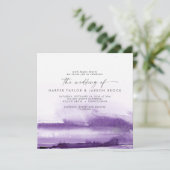 Moderne Wasserfarbe | Lila Square Wedding Einladung (Stehend Vorderseite)