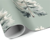 Moderne Wasserfarbe Minimalistisch Pine Tree Weihn Geschenkpapier (Rolleneckpunkt)