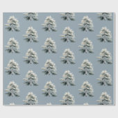 Moderne Wasserfarbe Minimalistisch Pine Tree Weihn Geschenkpapier (Flach)
