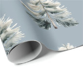 Moderne Wasserfarbe Minimalistisch Pine Tree Weihn Geschenkpapier (Rolleneckpunkt)