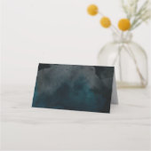 Moderne Wasserfarbe Moody Blue Tischnummer Sitzplä Platzkarte (Rückseite)