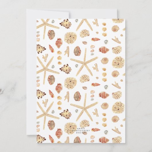 Moderne Wasserfarbe Muscheln Junggeselinnen-Abschi Einladung (Rückseite)