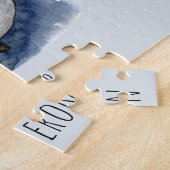 Moderne Wasserfarbe Narwhal Blauer Ozean Personali Puzzle (Seite)